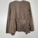 J.Jill   Faux Suede Mixed Media Asymmetrical Open Front Blazer Cardigan Jacket Photo 7