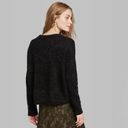 Wild Fable Women's Crewneck Tinsel Sweater (Black Photo 1