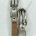 Gap  Silver Metallic Double Buckle Genuine Leather Belt Size Small S Womens Photo 7