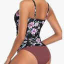 Tempt Me Two Piece Tankini Swimsuit for Women High Neck Ruched Tummy Control Top with Bottom Bathing Suits Photo 4