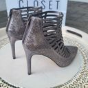 INC Kacela2 Caged pewter/silver rhinestone high heel booties sz 7.5 Photo 15