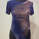 Ginger G Tie Dye Blue Cropped Tee Photo 0