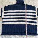 Madewell Sweater Wide Rib Turtleneck Chunky Knit Classic Indigo Stripe S NWT New Photo 10