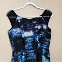 Milly  Bella Cityscape Pleated Mini Dress Blue Black 8 Photo 1