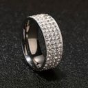 The Row Five Cubic Zirconia Stainless Steel Ring Photo 4