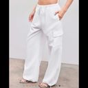 Cider  White Slim Fit Low Rise Parachute Pants Photo 2