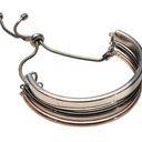 Macy's NEW Tri Color ADJUSTABLE BOLO BRACELET Rose Gold, Gunmetal & Silver Plate NWOT Photo 4