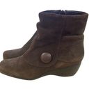 Andrew Geller  Women’s Boots Sz 9 Brown Suede Leather Ankle Magnolia 2" Wedge Photo 2