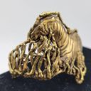 VINTAGE Handmade Golden Zebra Cuff Bracelet Mid Photo 4