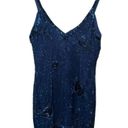 Oleg Cassini  Black Tie Beaded Navy Blue Mini Dress Size 10 Photo 1