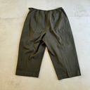 Karen Scott  Pants Women Size 16 olive Green Straight Leg Capri Zipper Pockets Photo 1