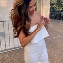 Blue Blush White Ruffle Crop Jumpsuit Photo 0