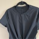 Lululemon  Women’s Black Time to Restore Short Sleeve Shirt Tie 6 Photo 2