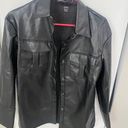 Oversized Black Leather Jacket Size 2 Photo 0