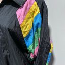 Adidas  Windbreaker Bomber Jacket Colorful Stripe Sleeves Medium Retro 80s 90s Photo 2