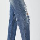 Risen DARKWASH HIGH RISE DISTRESSED STRAIGHT LEG JEANS Photo 1