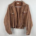 Altar'd State Altar’d State Brienne Corduroy Shacket Orange Brown Size Small Raw Hem Denim Photo 0