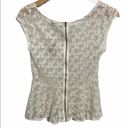 American Eagle  Floral Lace Peplum Top White Medium Photo 3