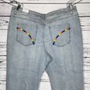 Lane Bryant  NWT 22 Denim - Rainbow Embroidered Signature Boyfriend Jean Capris Photo 2