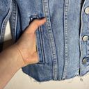 Lovers + Friends  Denim Brandon cropped raw edge hem denim jacket Imogene size XS Photo 7