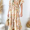 MISA Los Angeles  Alana Floral Flutter Maxi Dress Pale Yellow Size XS NWT Photo 15