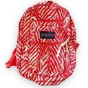 Jansport  Large Backpack Red Orange Safari Print Campus Colors School Spirit EUC Photo 0