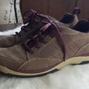 L.L.Bean Womens  Suede Sneakers purple tan Photo 0