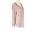 Brooks bobbie  women's large 3/4 sleeve v-neck dusty rose soft top with lace Photo 1