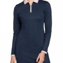 Lady Hagen Women's Pique Long Sleeve Navy Golf Dress Large Ribbed Collar Photo 0