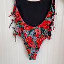 ZARA Floral Scoop Back Lace-up High Leg One-piece Swimsuit Photo 4