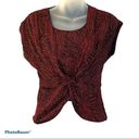 Tiana B  Red Sparkle Short Sleeve Blouse Size Medium Photo 3