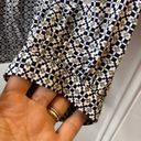 Dalia Collection  Black & White Patterned V-Neck Tunic Top Women's Size Large Photo 4