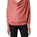 All Saints Elgar Cowl Neck Snap Button Back Rib Trim Sweater in Rustic Orange Photo 0