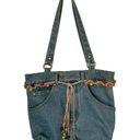 American Vintage Y2K Jurse Jean Purse Rainbow Belt Shoulder Bag Photo 0