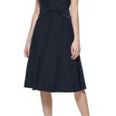 Tommy Hilfiger EUC  Front Knot Sleveless Midi Dress, Sky Captain Navy, 12 $109 Photo 1