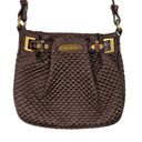 Brahmin  Crossbody Purse Brown Quilted Faux? Leather Strap Gold Hardware Zip FLAW Photo 3