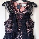 Alexis Dress Narasse Lace Sheath Ruffle Racerback Midi Wedding Black S NWT Photo 5