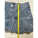 PacSun Medium Blue Pleated Low Rise Denim Skirt In Size 24 Photo 7