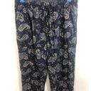 Ralph Lauren Polo  Sleep Pants Women Medium Navy Paisley Elastic Waist Drawstring Photo 2