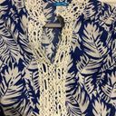 OP Ocean Pacific‎ Hawaiian leaf pattern blouse with crochet detailing size L 12-14 Photo 1