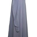 Night Moves Vintage Sz 12 Full Length Maxi Gown Sleeveless Scarf Cornflower Blue Evening Photo 0