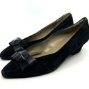 YSL  Yves Saint Laurent Black Suede Bowtie Kitten Heel Pumps Women's 6.5 US Photo 0