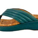 Kork-Ease  Madison Wedge Flip Flop Sandal Womens Size 10 Blue Leather Photo 3