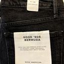 Good American  Good 90's Bermuda Shorts Fitted Waist Raw Hem Black227 0/25 NWT Photo 3