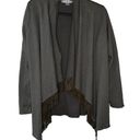 Majestic  Filatures Merino Wool Leather Fringe Tassel Open Front Cardigan Pockets Photo 0