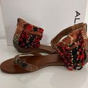 ALDO  Flat Beaded Boho Sandals Pre-Owned Size 6.5 Photo 4