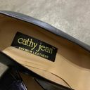 CATHY JEAN Black Leather Chunky Heel Pumps SZ 7.5 Photo 5