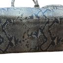 W By Worth  Leather Handbag Women's Snake Skin Texture Gray Blue Cream Photo 2