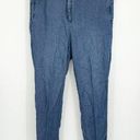 J.Jill  Denim Tencel Linen Cuffed Ankle Straight Leg Jean Pants Size 12 Photo 0