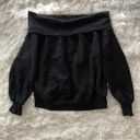 Good American  black off the shoulder sweatshirt Photo 0